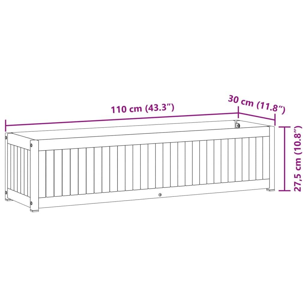 vidaXL Pflanzkübel 110x30x27,5 cm Massivholz Akazie und Stahl