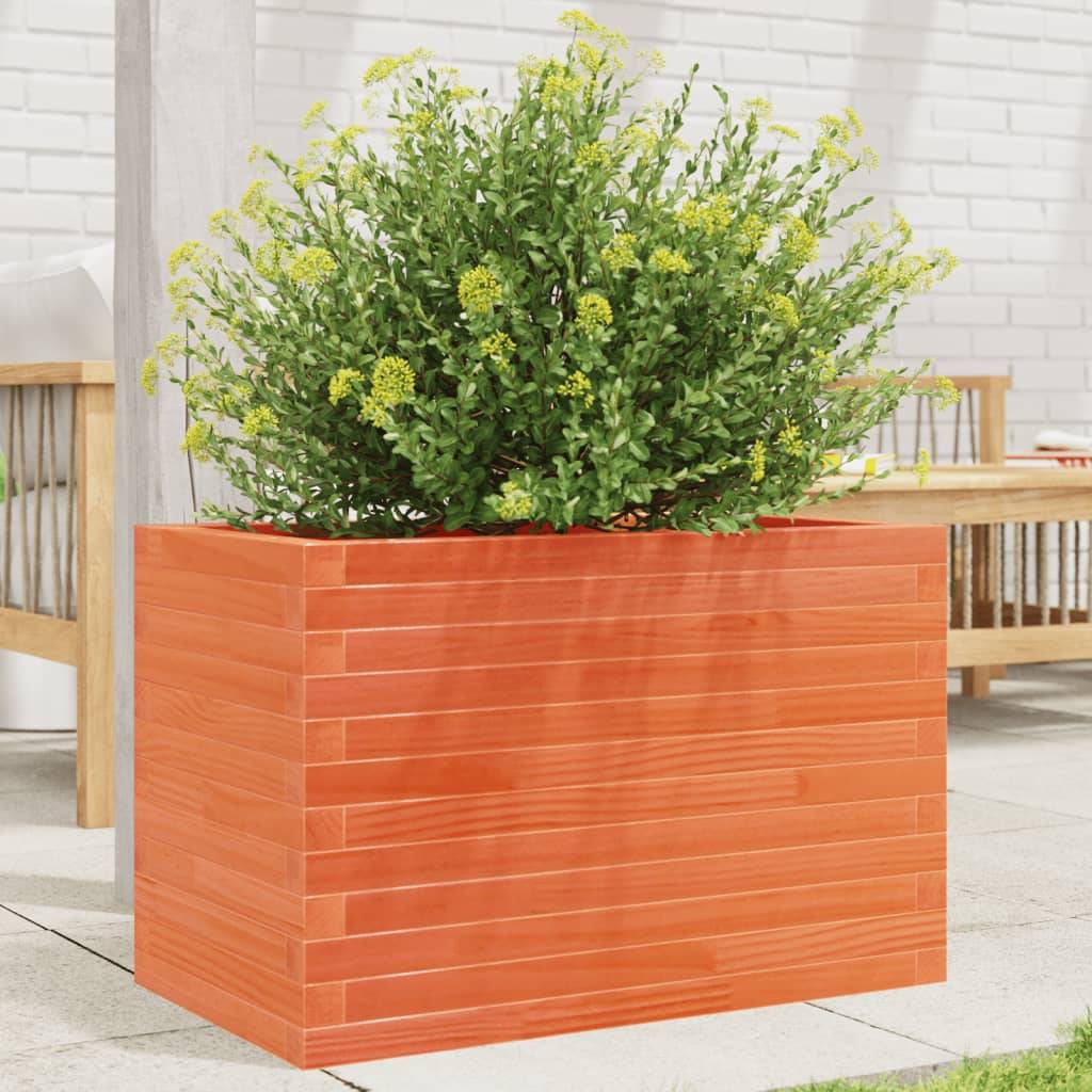 vidaXL Pflanzkübel Wachsbraun 70x40x45,5 cm Massivholz Kiefer