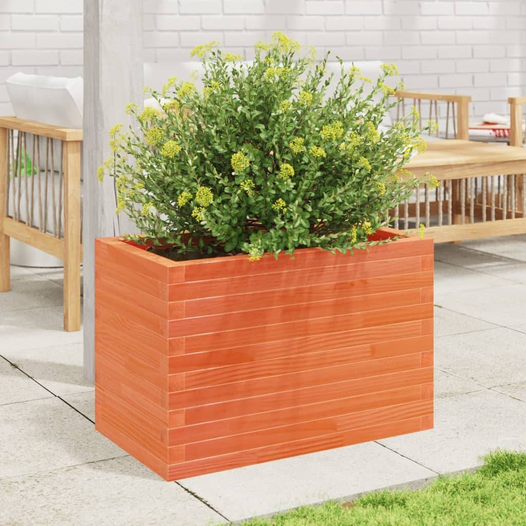 vidaXL Pflanzkübel Wachsbraun 70x40x45,5 cm Massivholz Kiefer