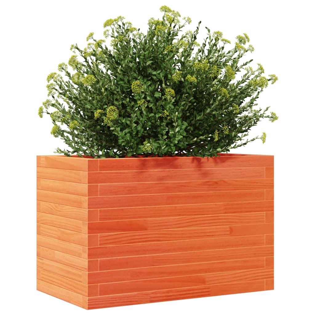 vidaXL Pflanzkübel Wachsbraun 70x40x45,5 cm Massivholz Kiefer