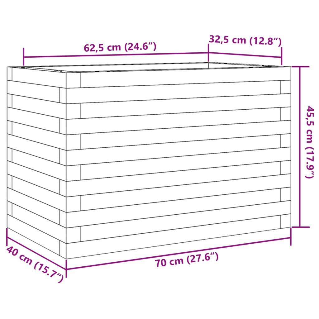 vidaXL Pflanzkübel Wachsbraun 70x40x45,5 cm Massivholz Kiefer