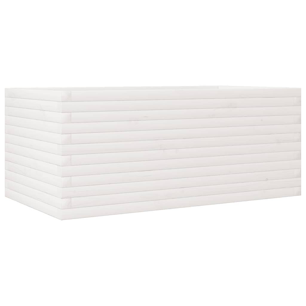 vidaXL Pflanzkübel Weiß 110x60x45,5 cm Massivholz Kiefer