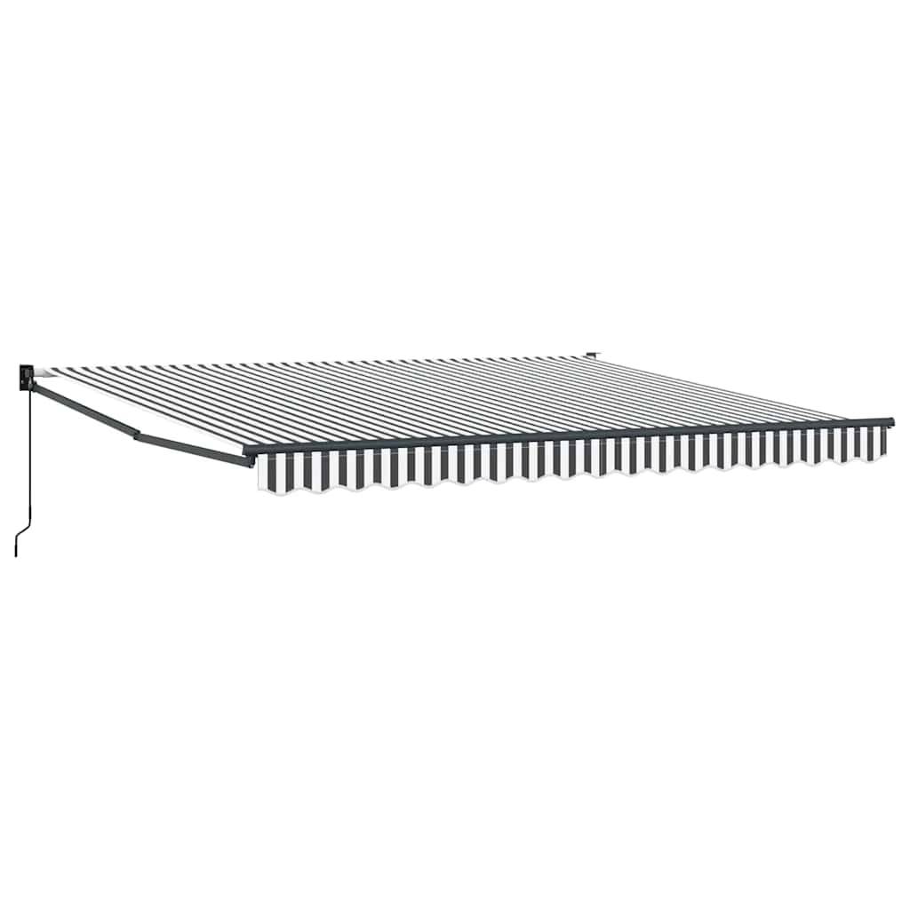 vidaXL Markise Einziehbar Anthrazit und Weiß 4x3 m Stoff und Aluminium