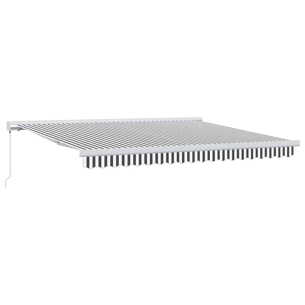 vidaXL Markise Einziehbar Anthrazit und Weiß 4x3 m Stoff und Aluminium