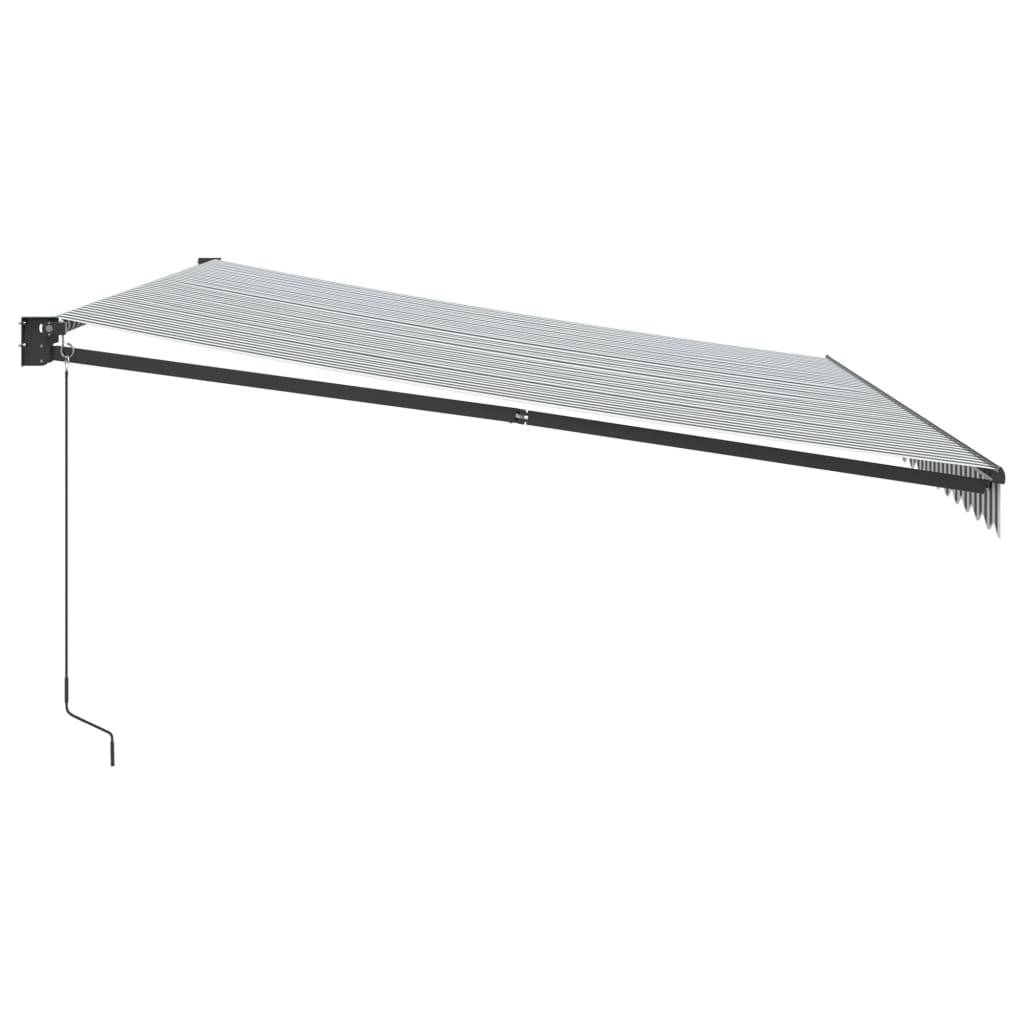 vidaXL Markise Einziehbar Anthrazit und Weiß 5x3 m Stoff und Aluminium