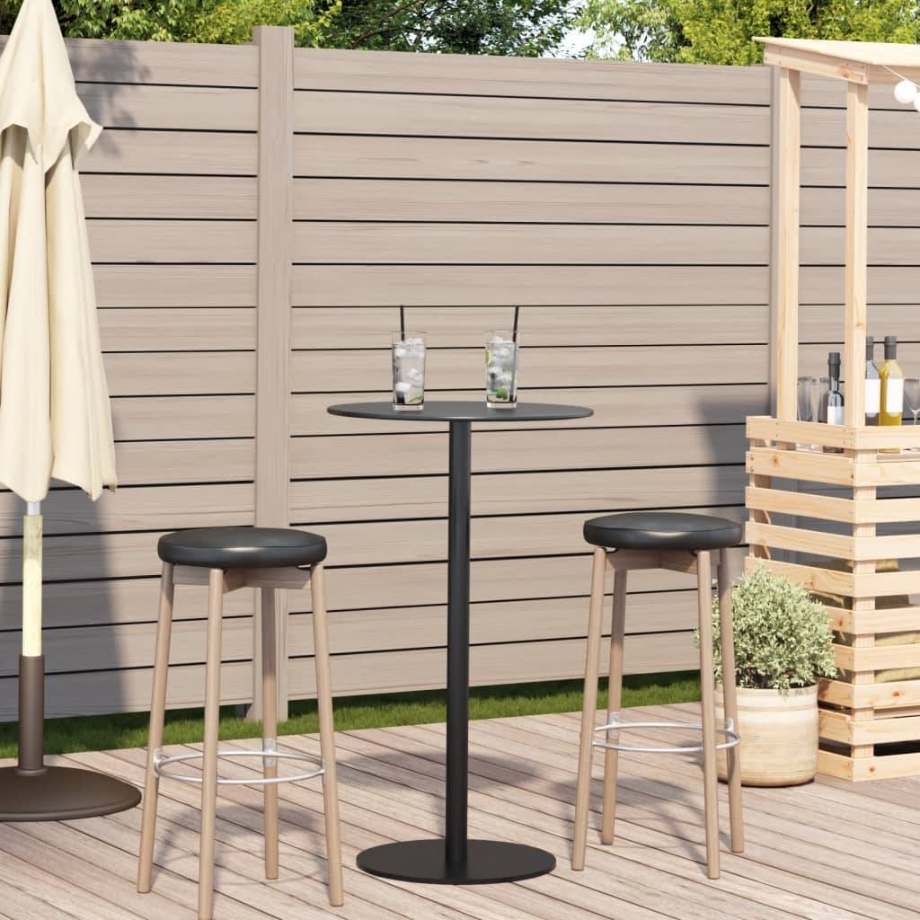 vidaXL Gartentisch Rund Schwarz Ø60x105 cm Stahl