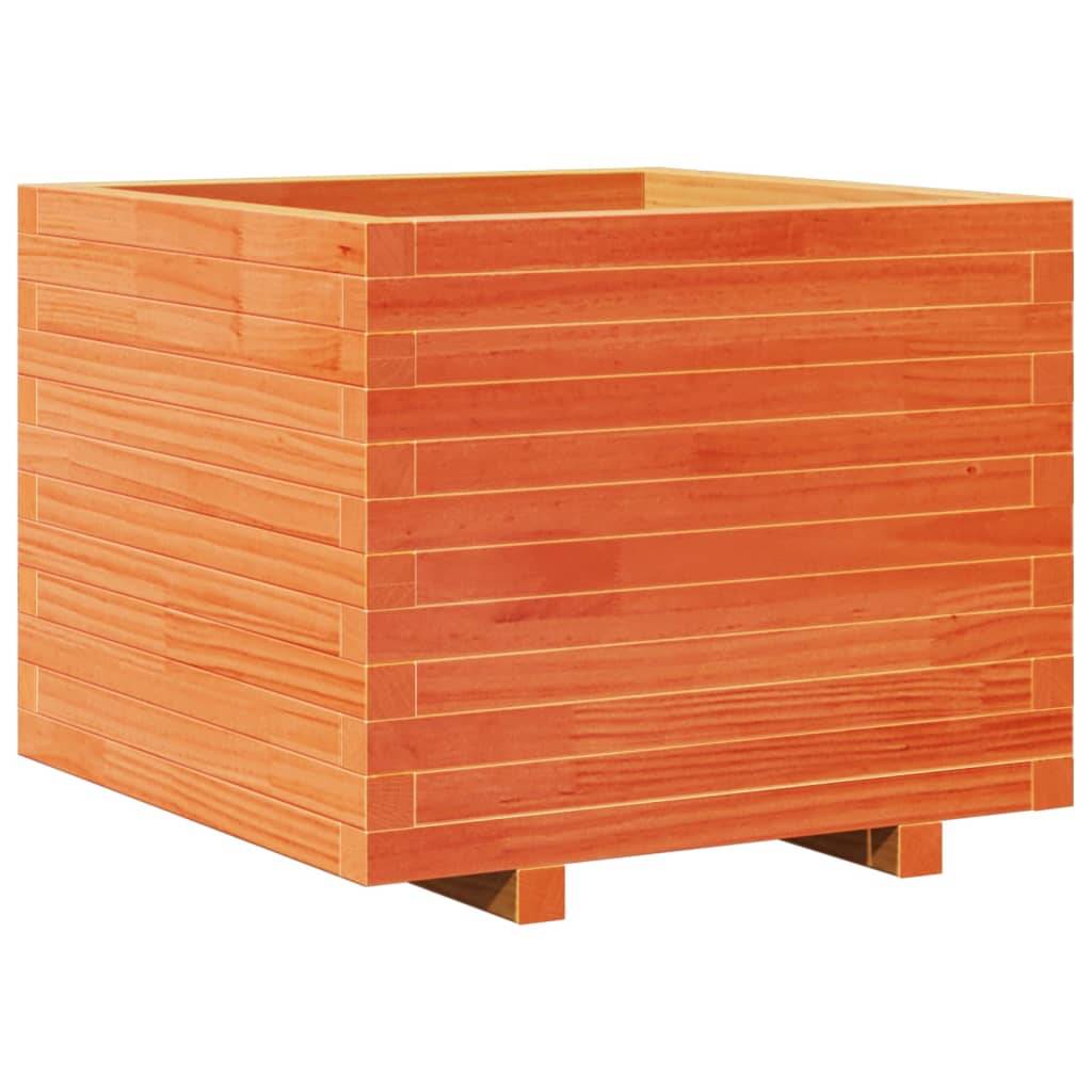 vidaXL Pflanzkübel Wachsbraun 60x60x49,5 cm Massivholz Kiefer