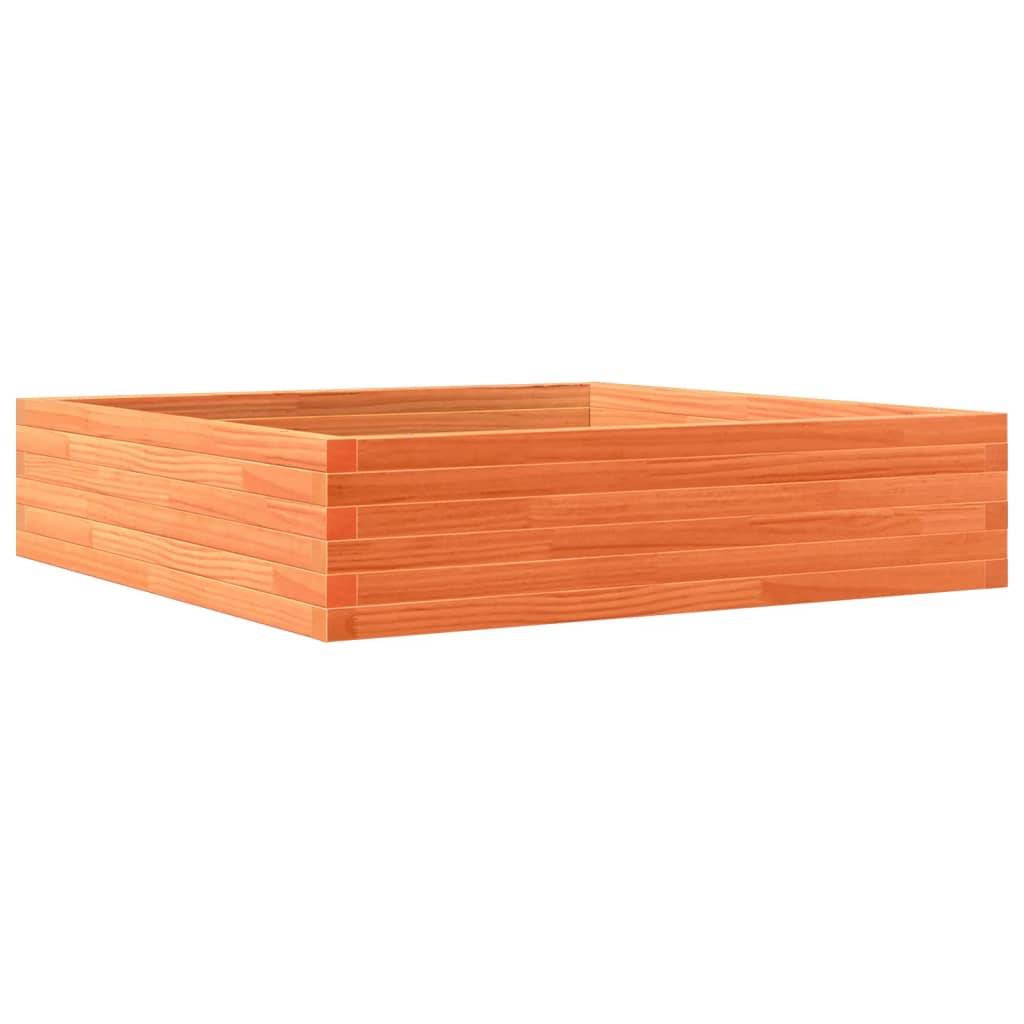 vidaXL Pflanzkübel Wachsbraun 100x100x23 cm Massivholz Kiefer