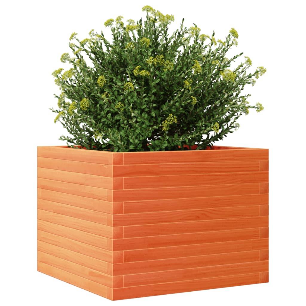 vidaXL Pflanzkübel Wachsbraun 60x60x45,5 cm Massivholz Kiefer