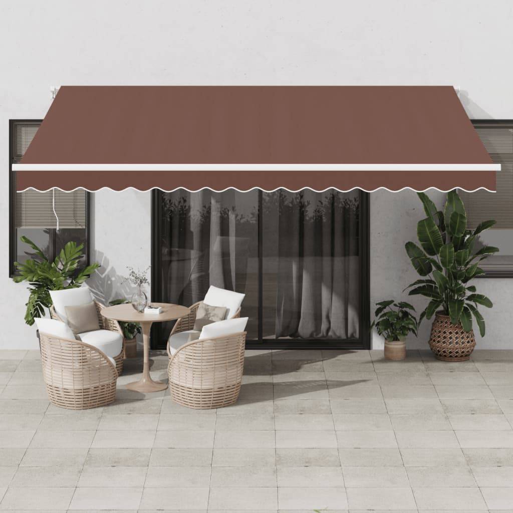 vidaXL Markise Manuell mit LED Braun 450x350 cm