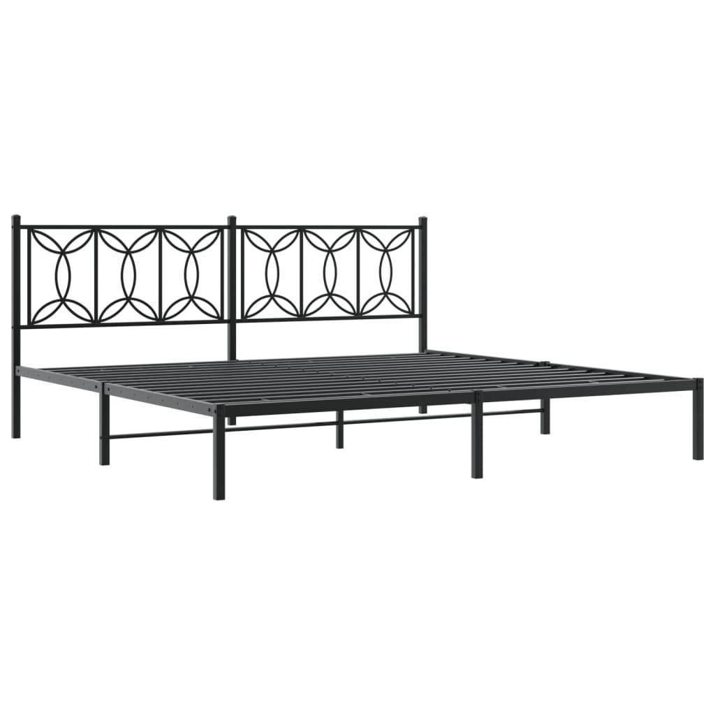 vidaXL Bettgestell mit Kopfteil Metall Schwarz 193x203 cm
