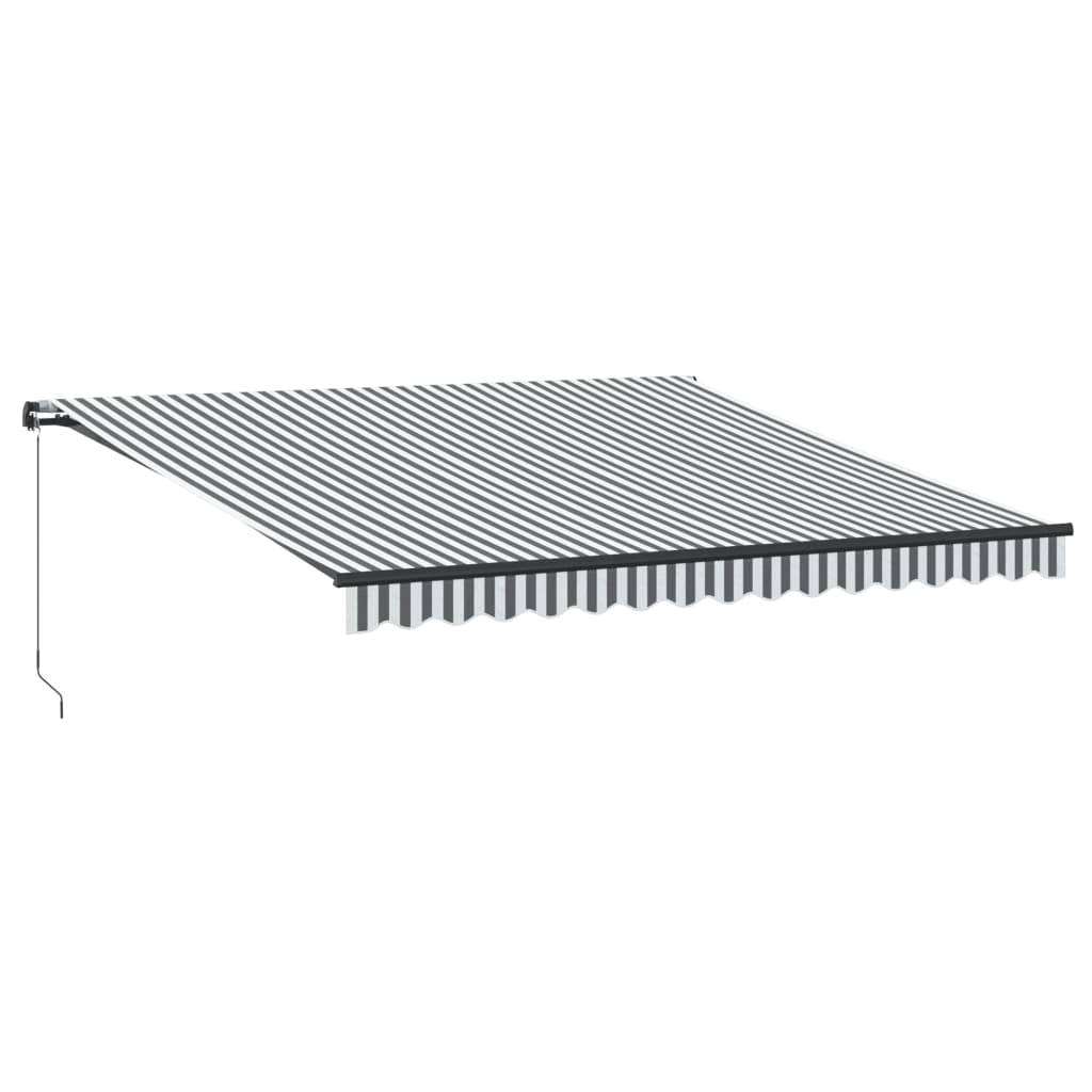 vidaXL Markise Manuell mit LEDs Anthrazit & Weiß 400x350 cm