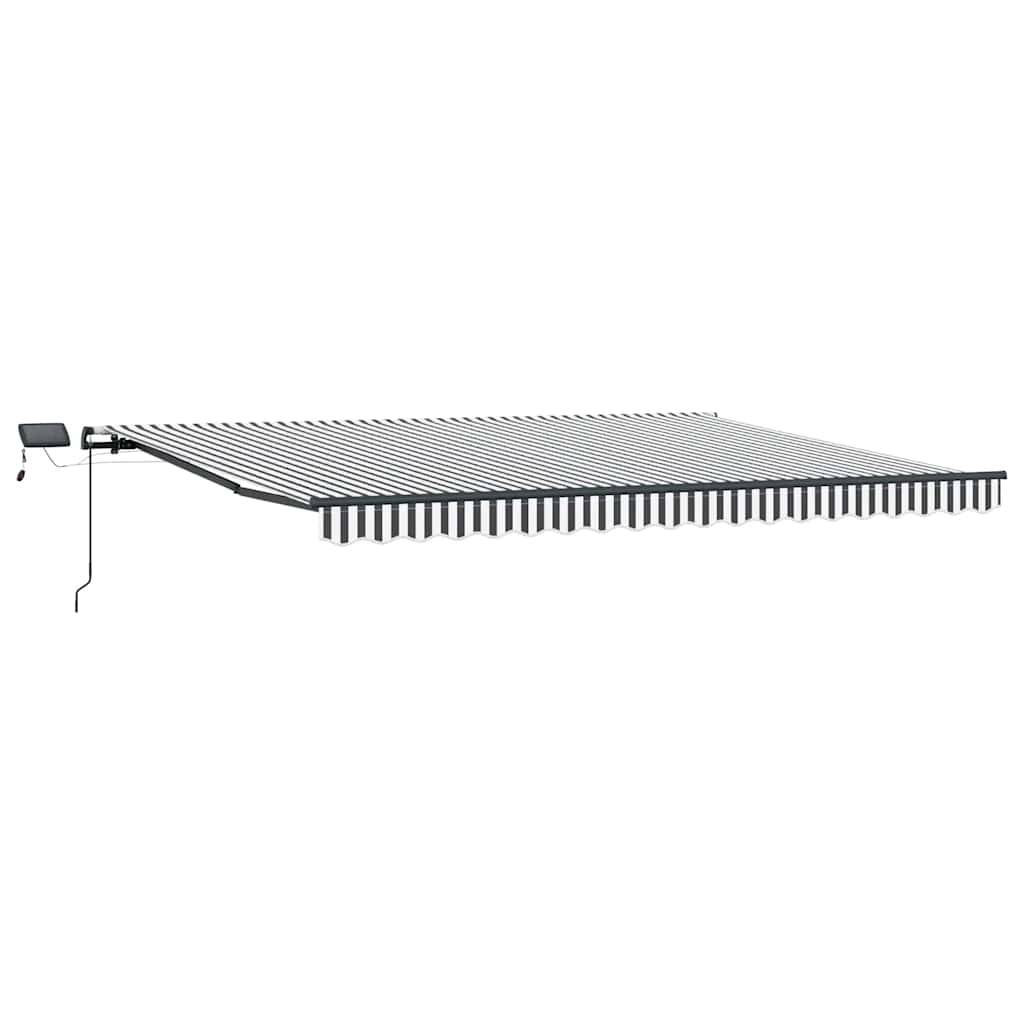 vidaXL Markise Manuell mit LEDs Anthrazit & Weiß 400x300 cm