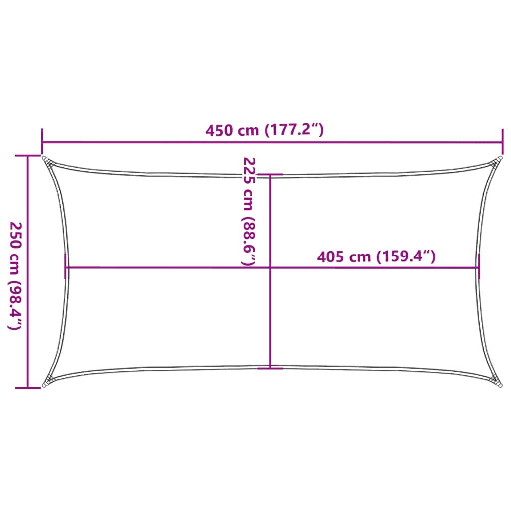 vidaXL Sonnensegel 160 g/m² Weiß 2,5x4,5 m HDPE