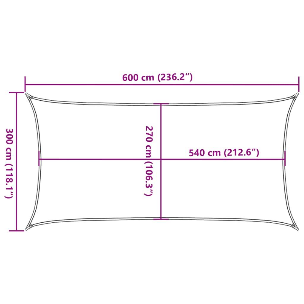 vidaXL Sonnensegel 160 g/m² Braun 3x6 m HDPE