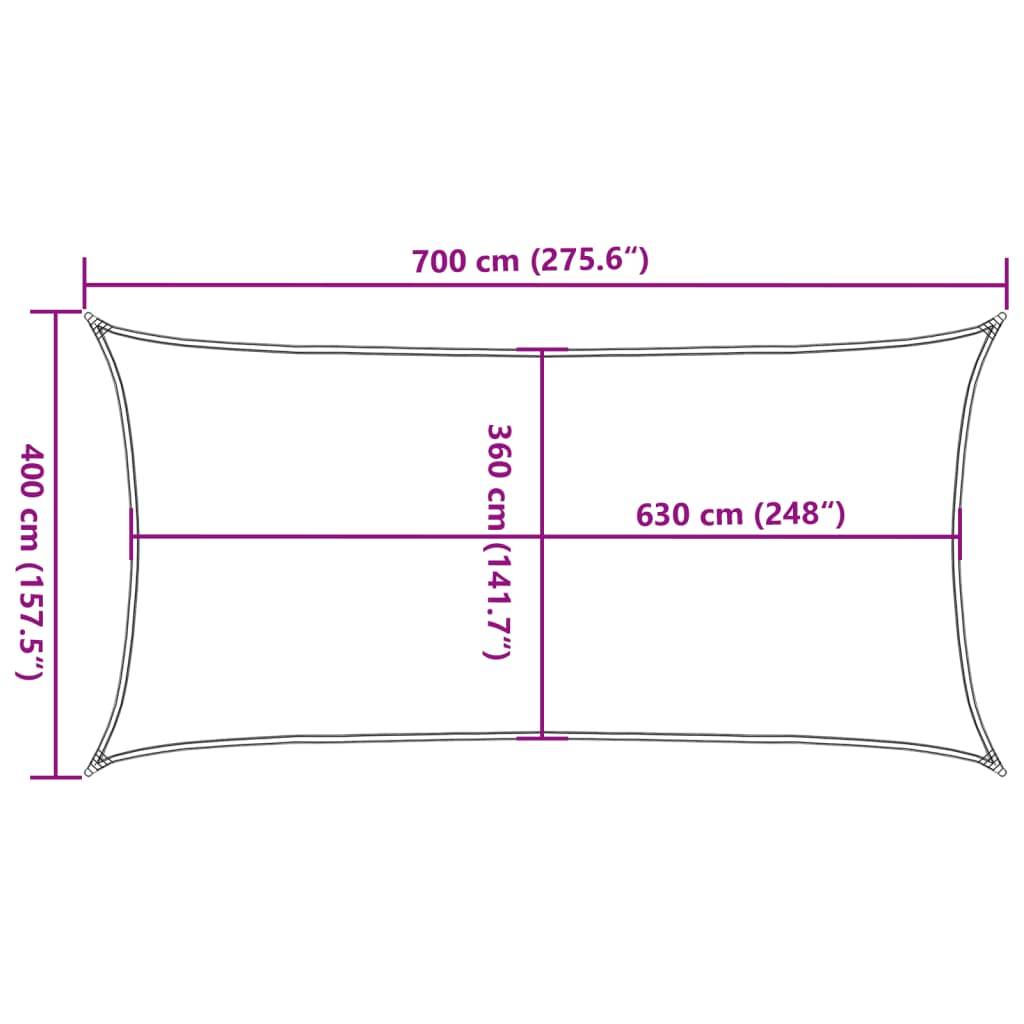 vidaXL Sonnensegel 160 g/m² Terrakottarot 4x7 m HDPE
