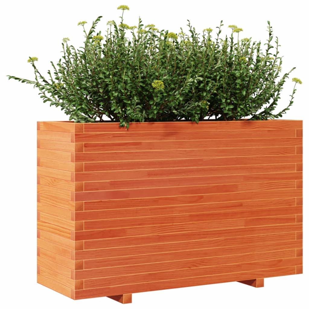 vidaXL Pflanzkübel Wachsbraun 110x40x72 cm Massivholz Kiefer