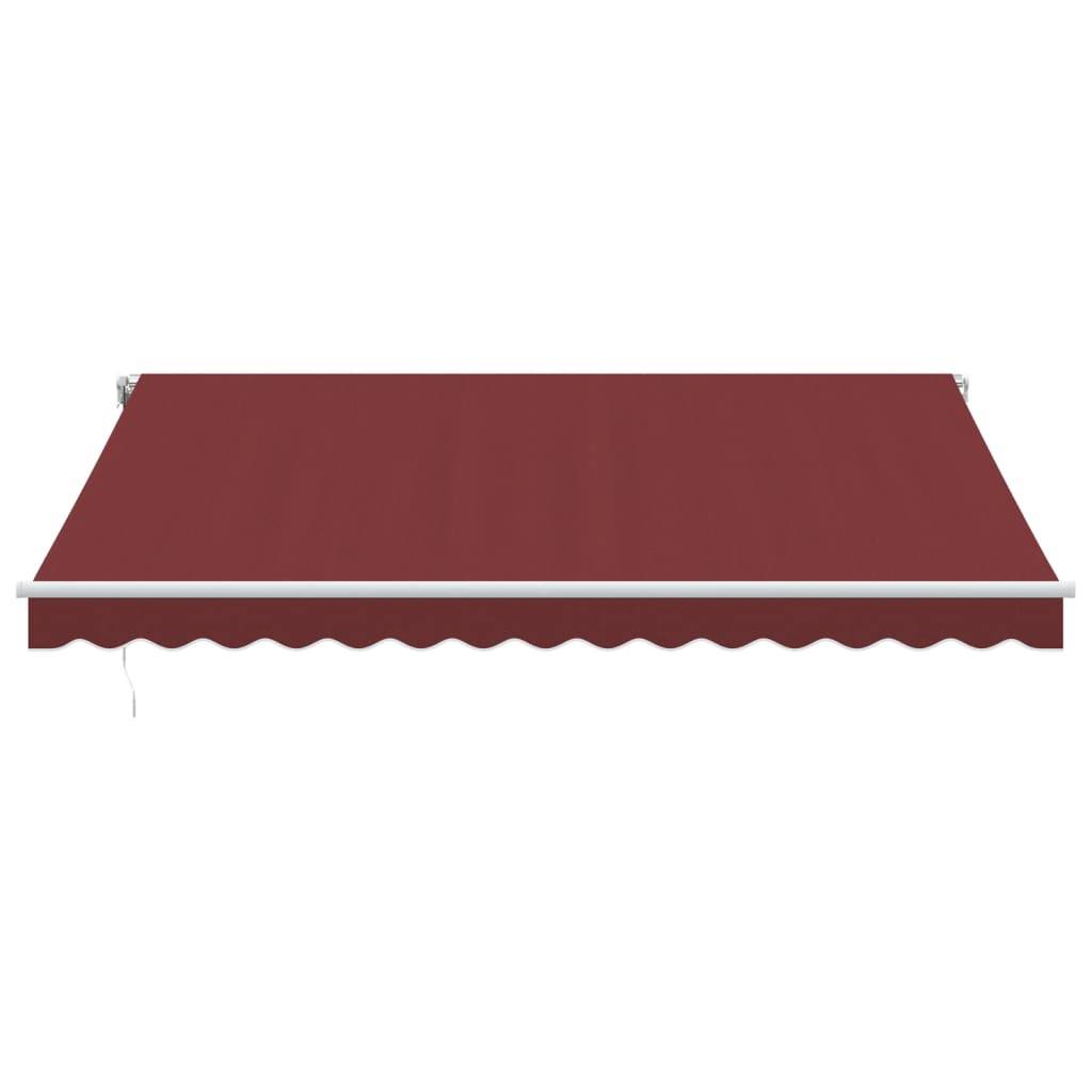 vidaXL Markise Manuell mit LED Weinrot 400x350 cm