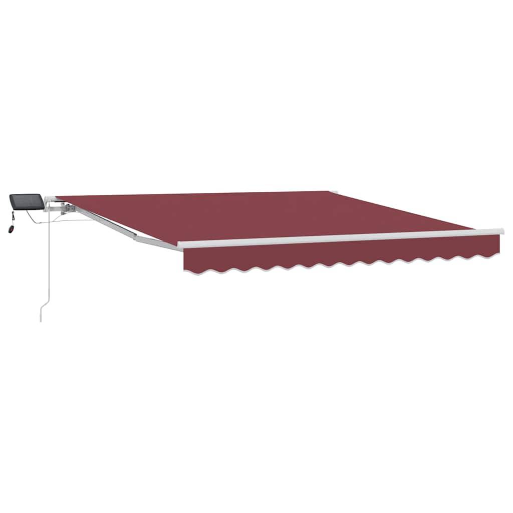 vidaXL Markise Manuell mit LED Weinrot 300x250 cm