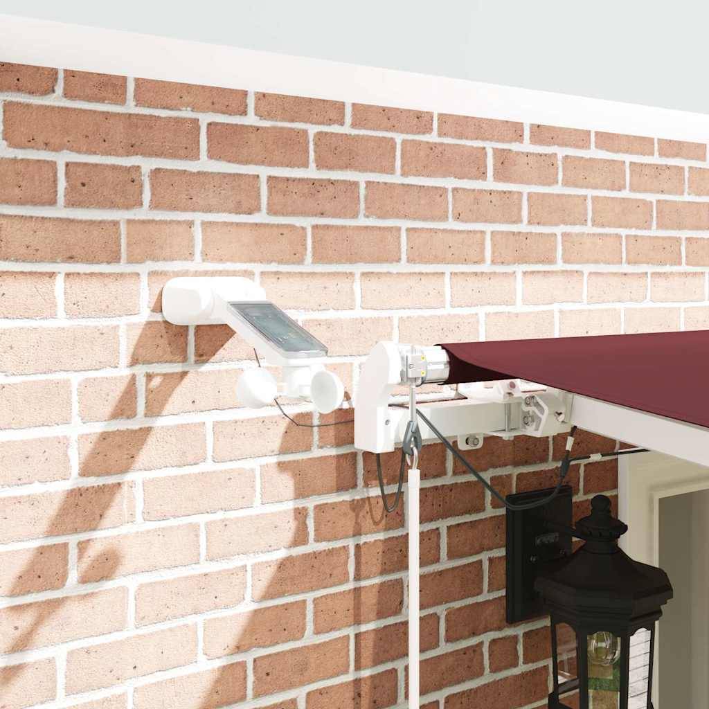 vidaXL Markise Automatisch mit LED Weinrot 600x300 cm