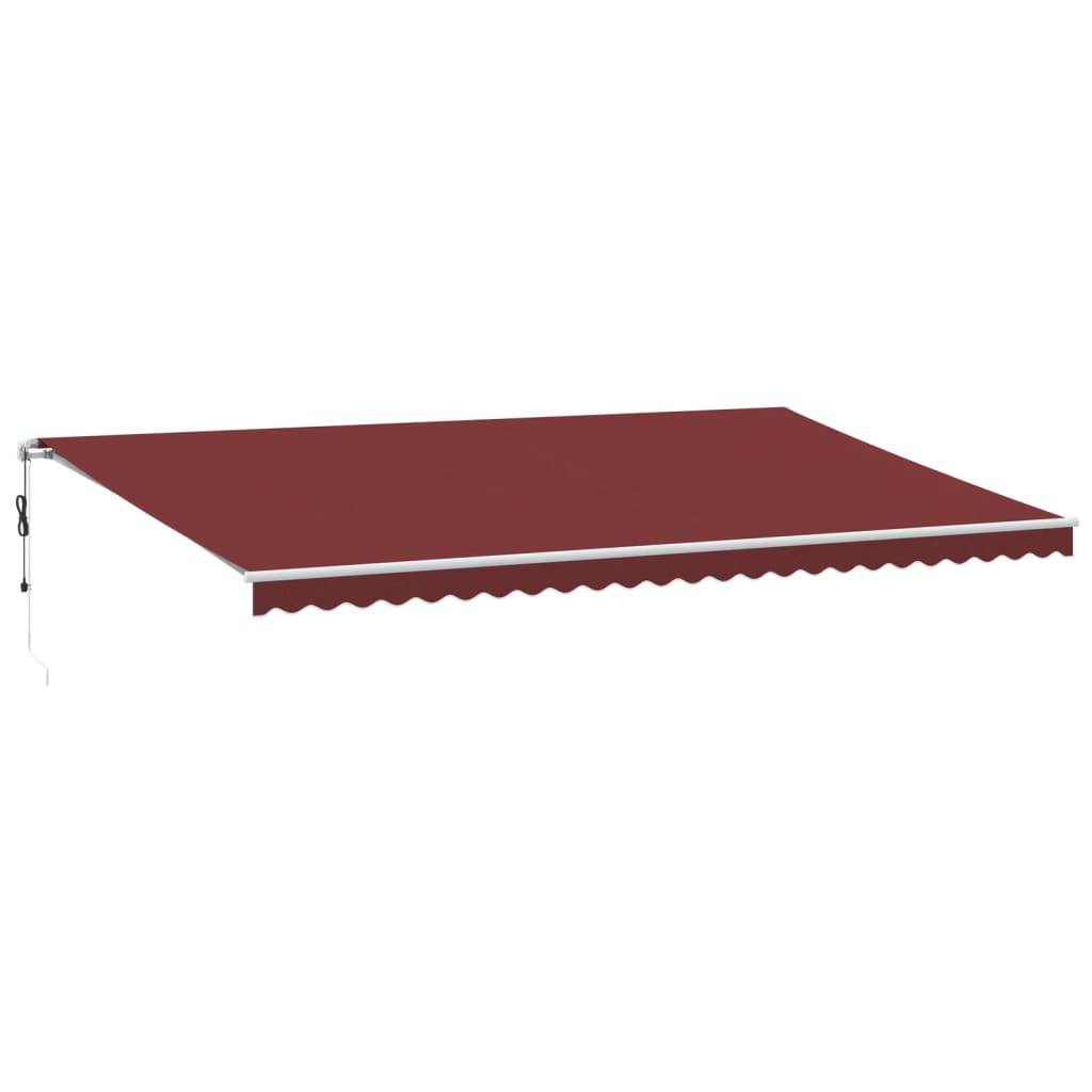 vidaXL Markise Automatisch mit LED Weinrot 600x350 cm