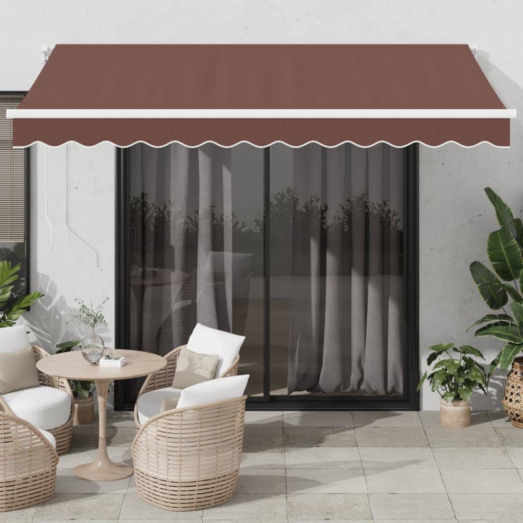 vidaXL Markise Automatisch mit LED Braun 350x250 cm