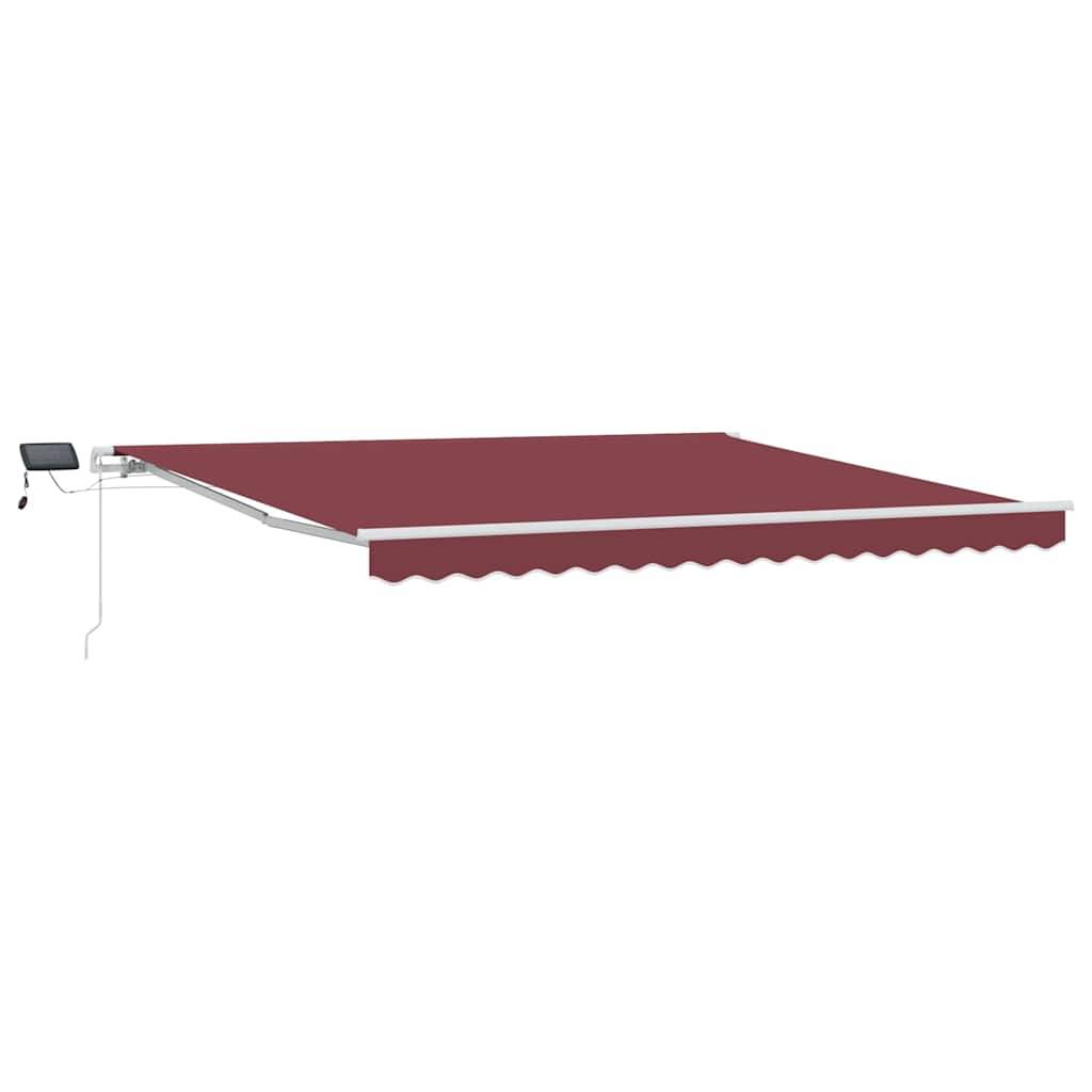 vidaXL Markise Manuell mit LED Weinrot 400x300 cm