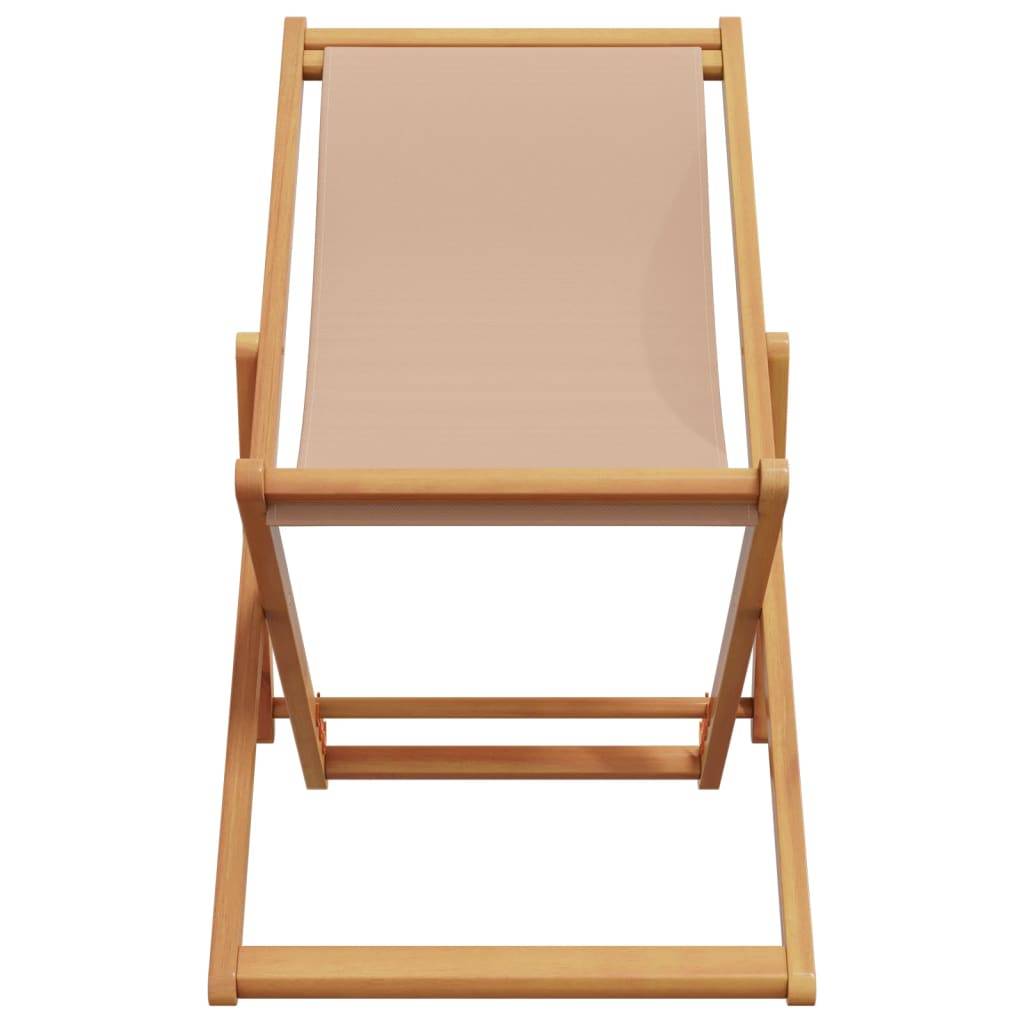 vidaXL Strandstühle 2 Stk. Klappbar Taupe Stoff und Massivholz