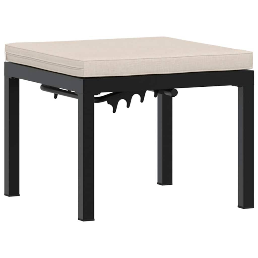 vidaXL Gartenhocker mit Kissen Schwarz Pulverbeschichteter Stahl
