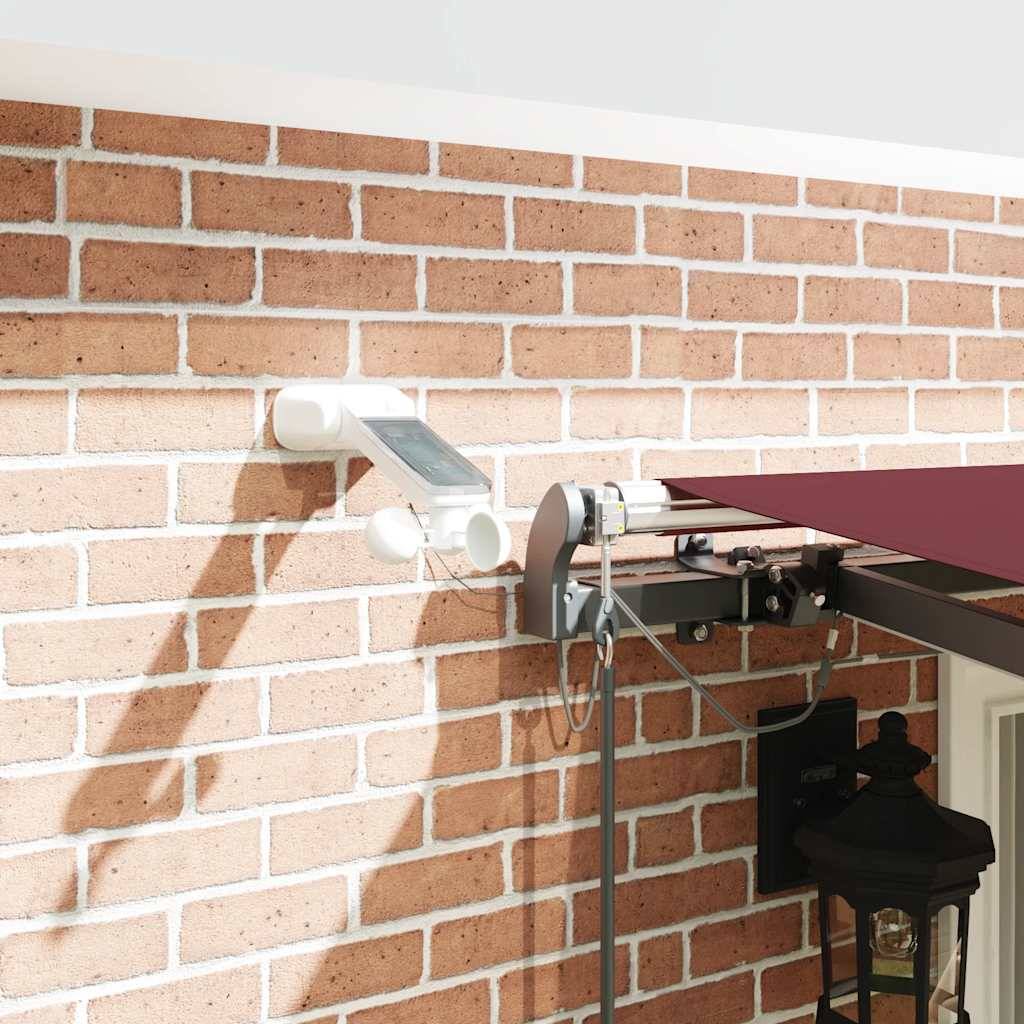 vidaXL Markise Automatisch mit LEDs Weinrot 400x300 cm