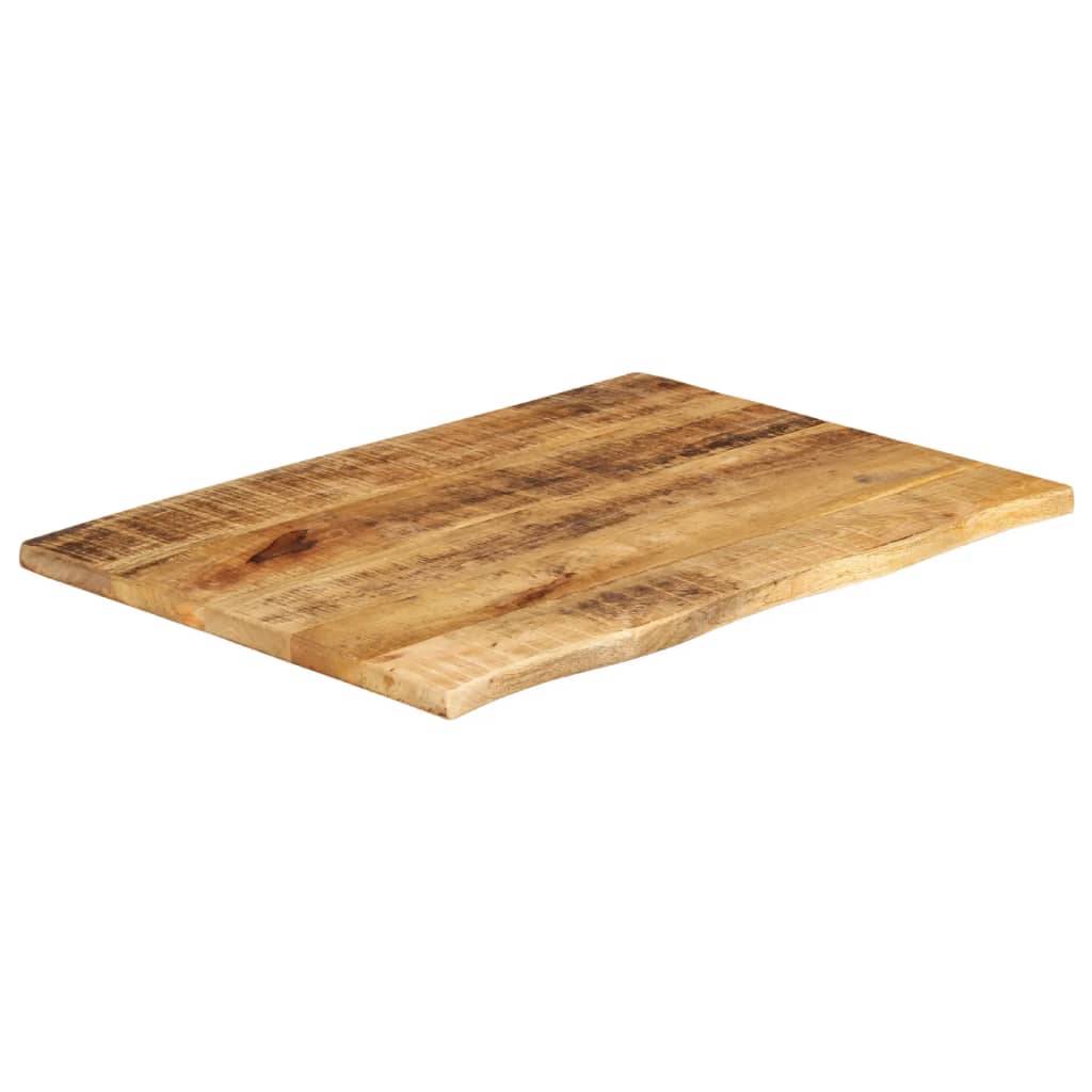 vidaXL Tischplatte 80x60x2,5 cm Baumkante Massivholz Raues Mangoholz