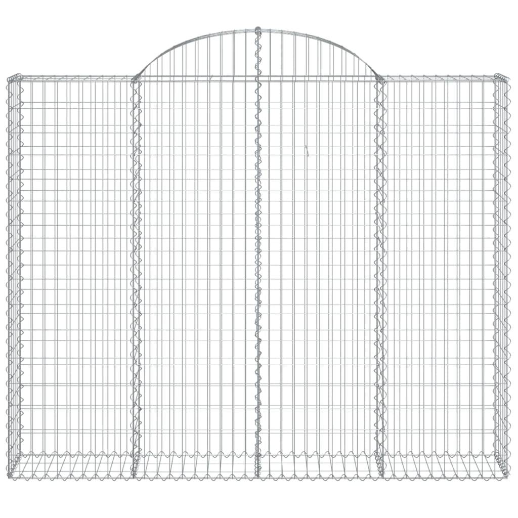 vidaXL Gabionen mit Hochbogen 4 Stk. 200x30x160/180cm Verzinktes Eisen