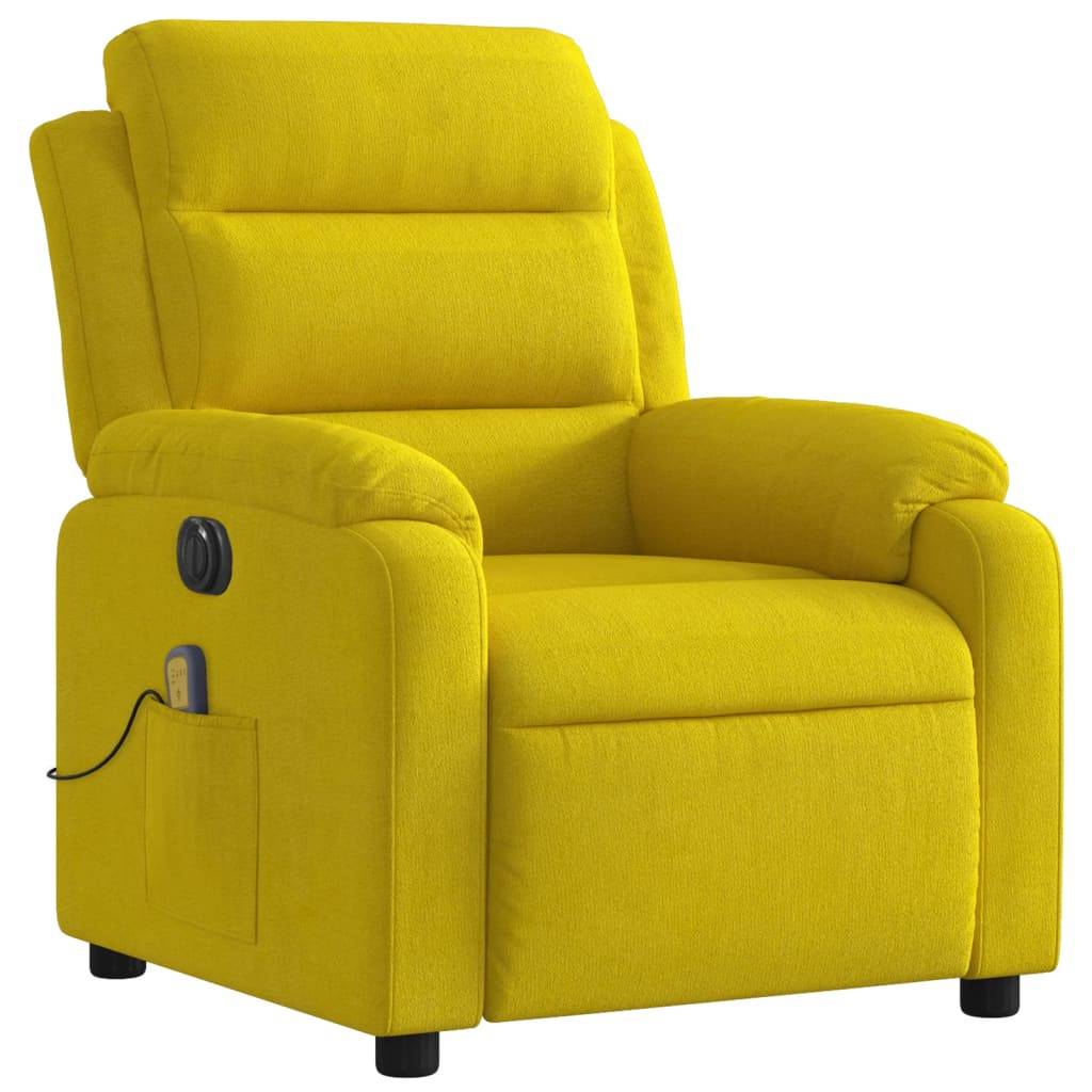 vidaXL Massagesessel Elektrisch Gelb Samt