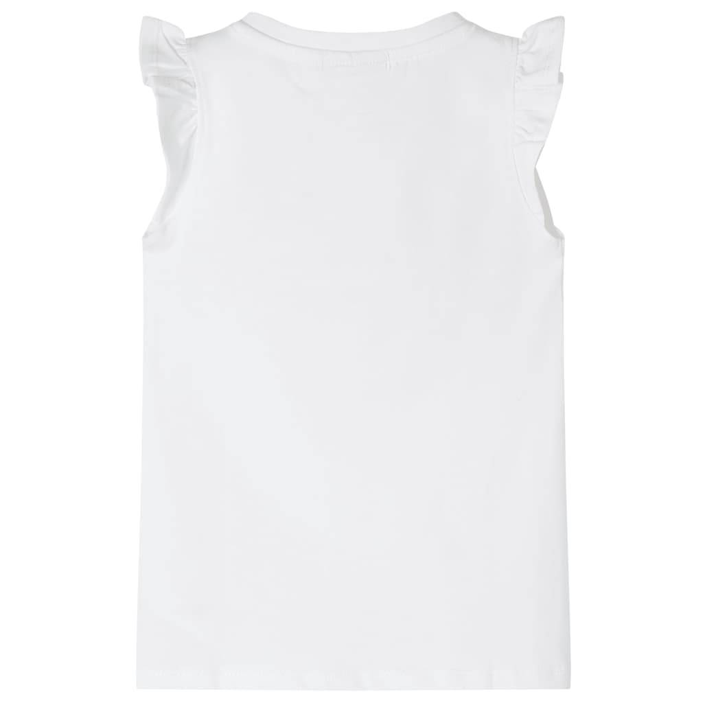 Kinder-T-Shirt mit Rüschenärmeln Weiß 104