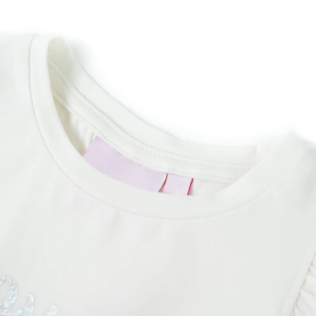 Kinder-T-Shirt mit Rüschenärmeln Weiß 104