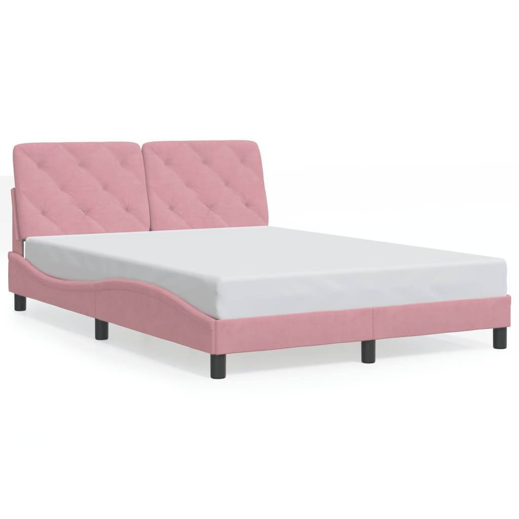 vidaXL Bettgestell ohne Matratze Rosa 140x190 cm Samt