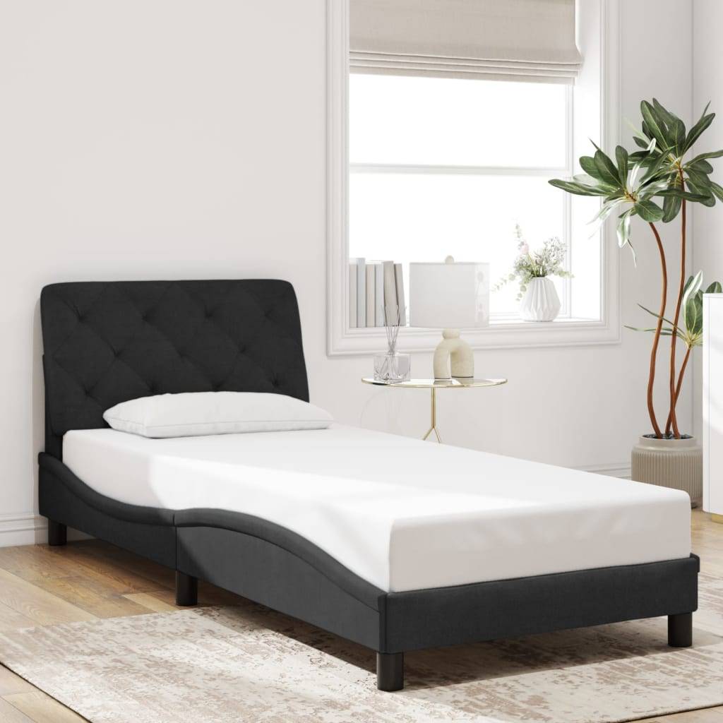 vidaXL Bettgestell ohne Matratze Schwarz 90x200 cm Samt