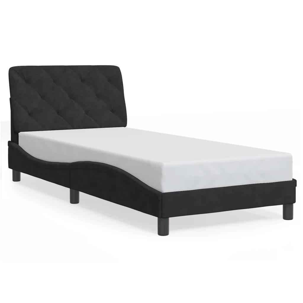 vidaXL Bettgestell ohne Matratze Schwarz 90x200 cm Samt