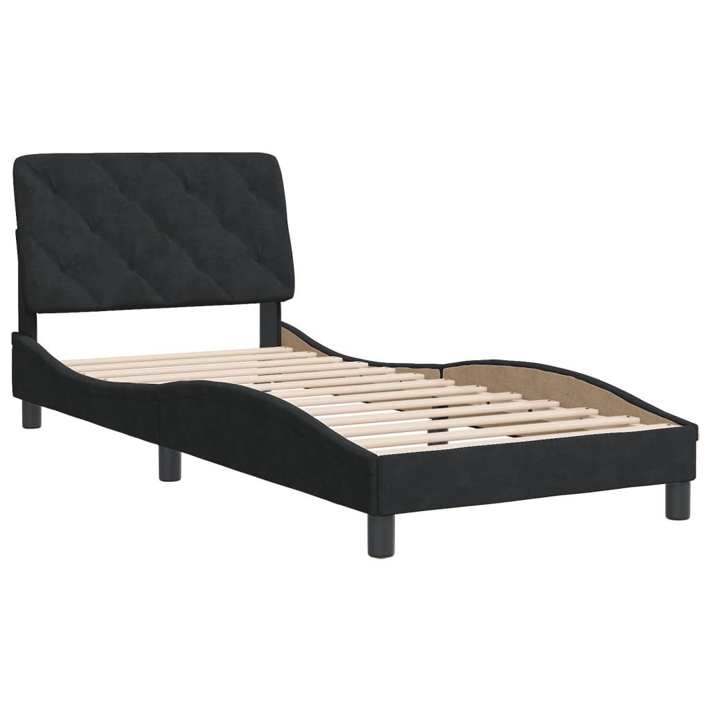 vidaXL Bettgestell ohne Matratze Schwarz 90x200 cm Samt