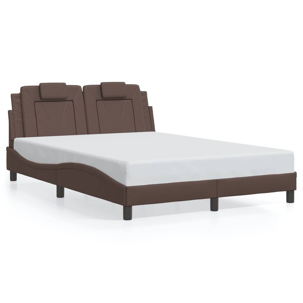 vidaXL Bettgestell "Viana" ohne Matratze Braun 140x190 cm Kunstleder