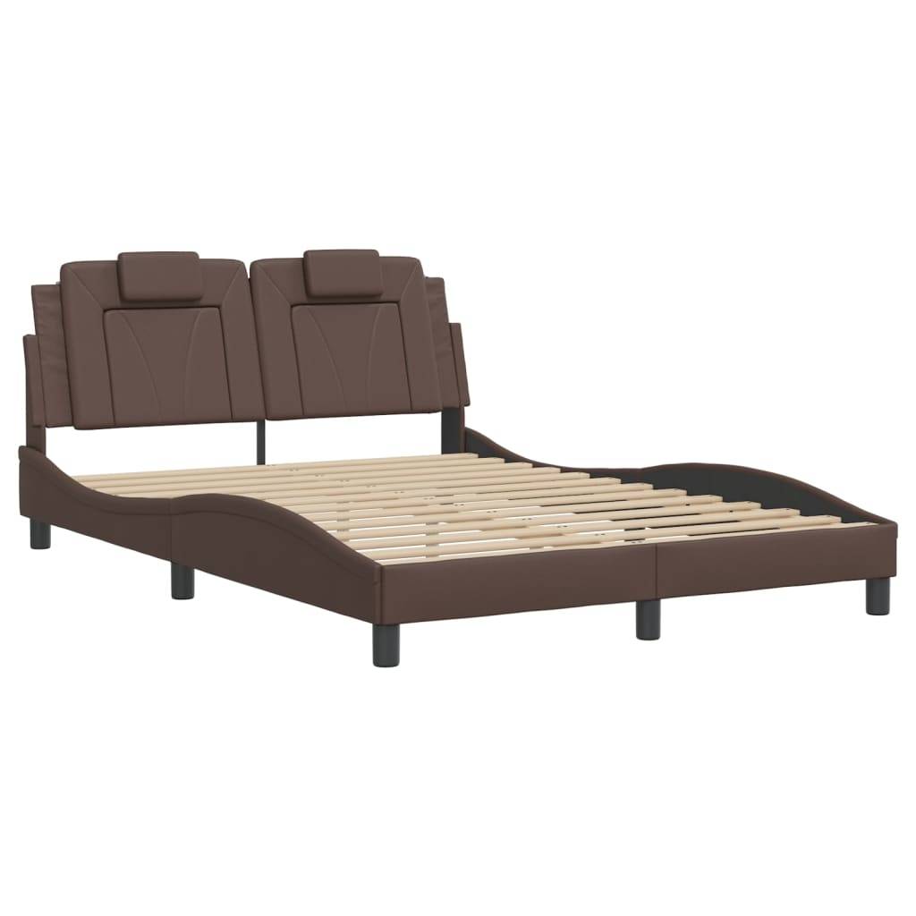 vidaXL Bettgestell "Viana" ohne Matratze Braun 140x190 cm Kunstleder