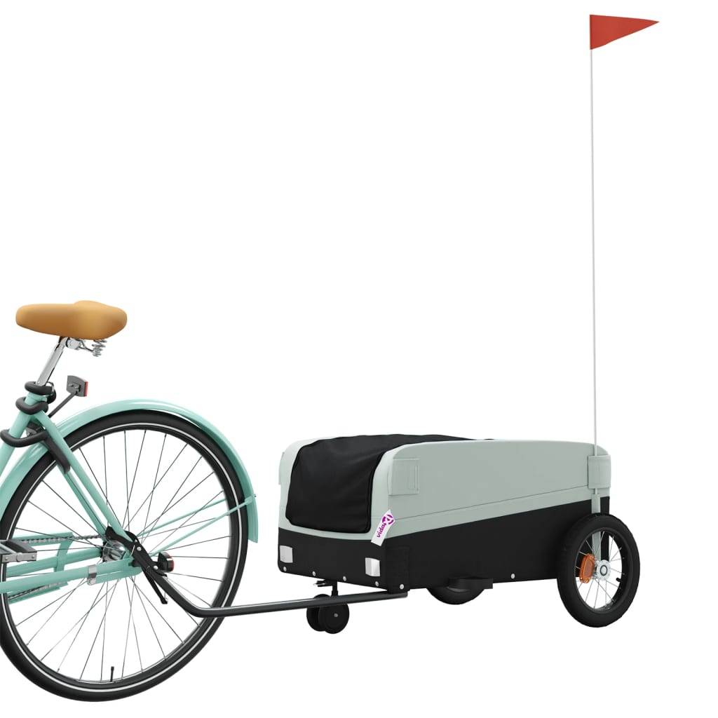 vidaXL Fahrradanhänger Schwarz und Grau 30 kg Eisen