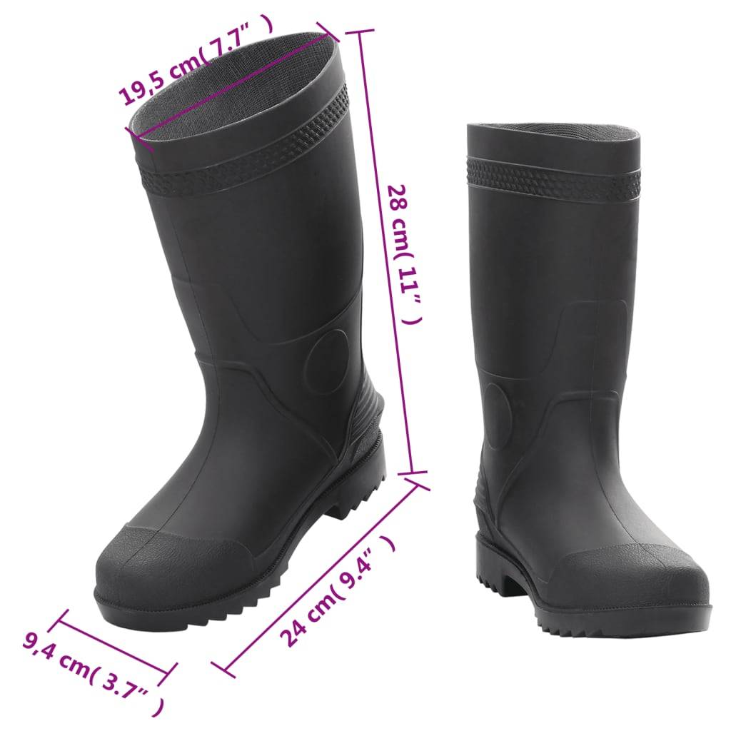 vidaXL Gummistiefel Schwarz Größe 38 PVC