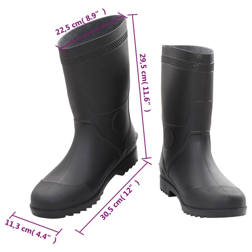 vidaXL Gummistiefel Schwarz Größe 46 PVC