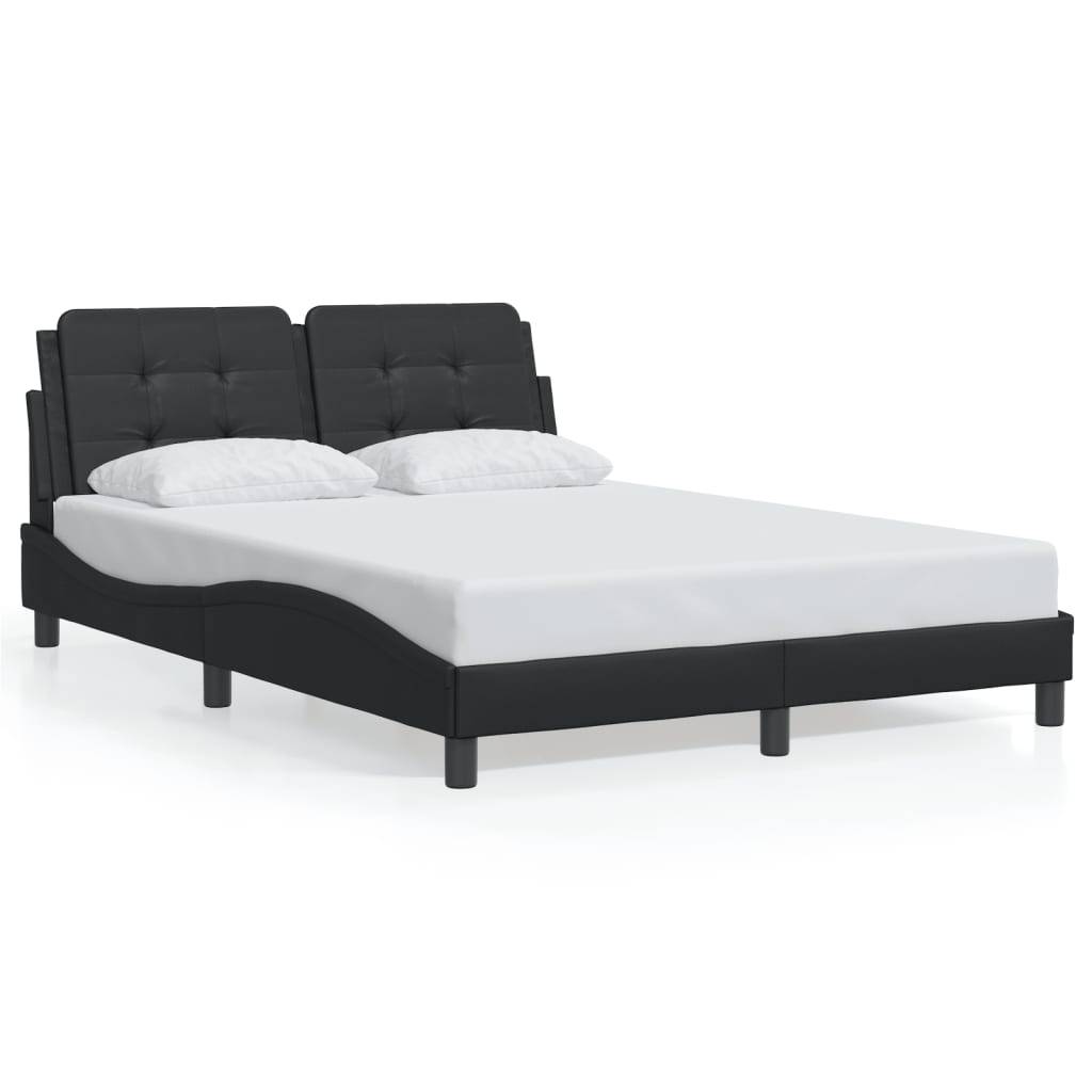 vidaXL Bettgestell ohne Matratze "Zadar" Schwarz 140x190 cm Kunstleder