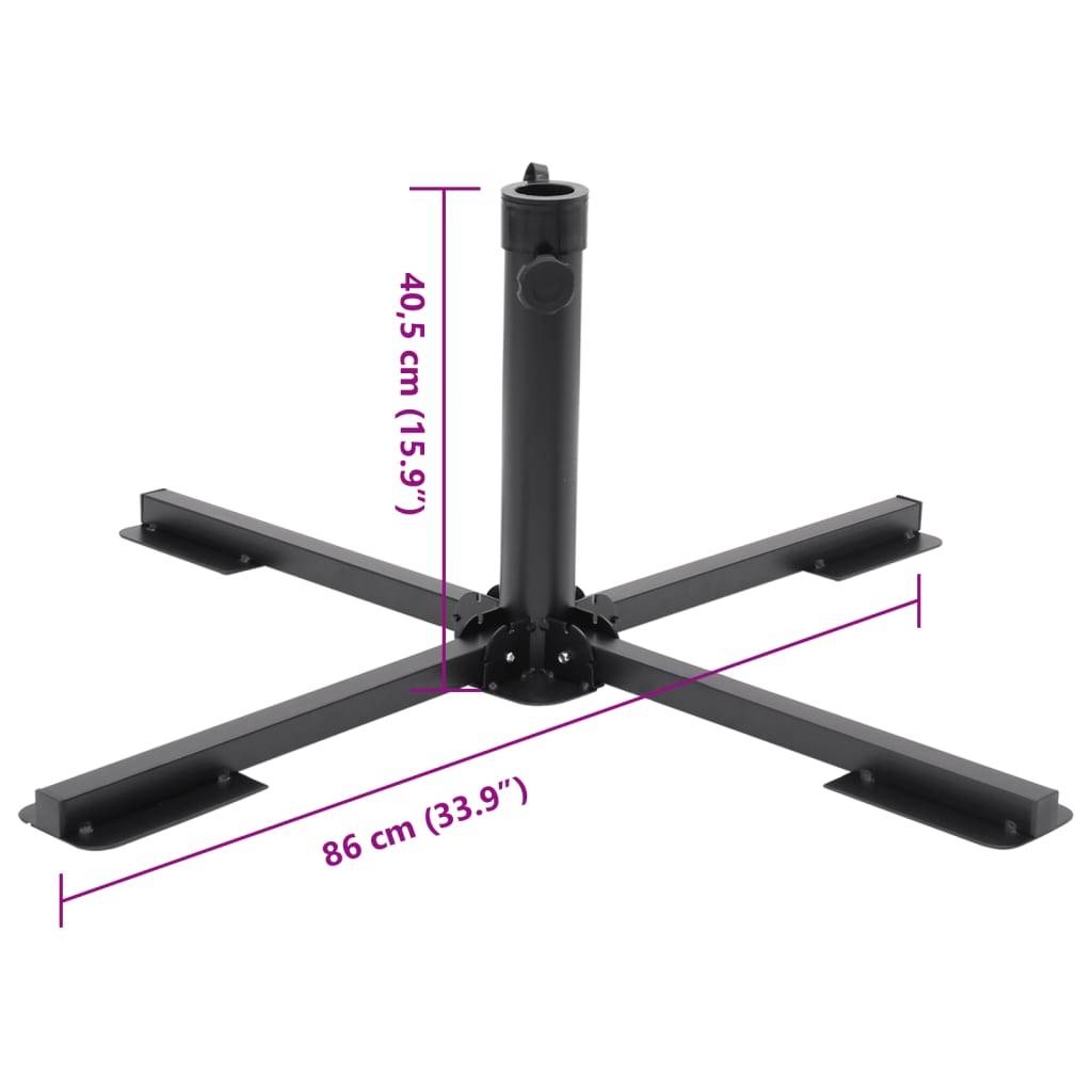 vidaXL Klappständer für Sonnenschirm Ø38/48 mm Mast Schwarz Stahl