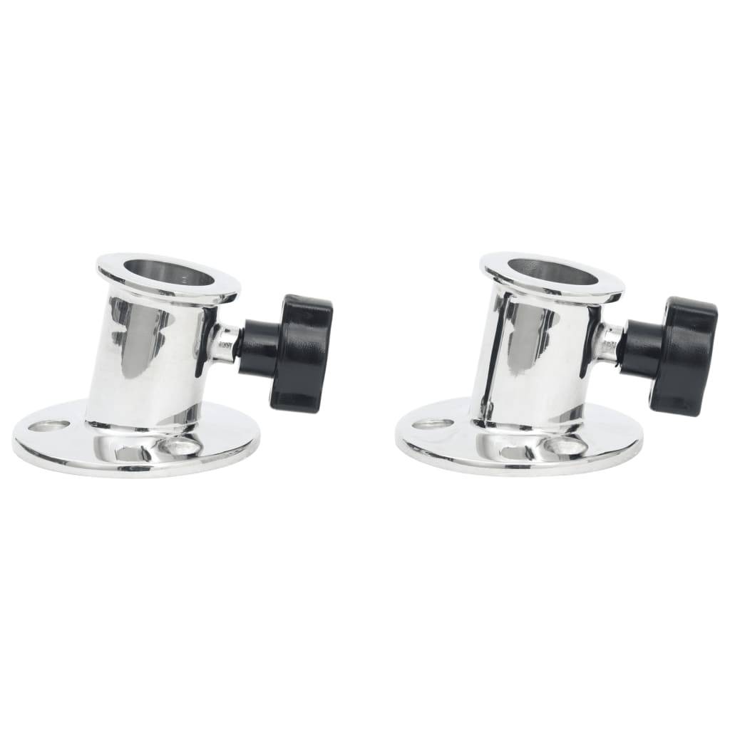vidaXL Relingfüße 2 Stk. Rund für 26 mm Rohr Edelstahl