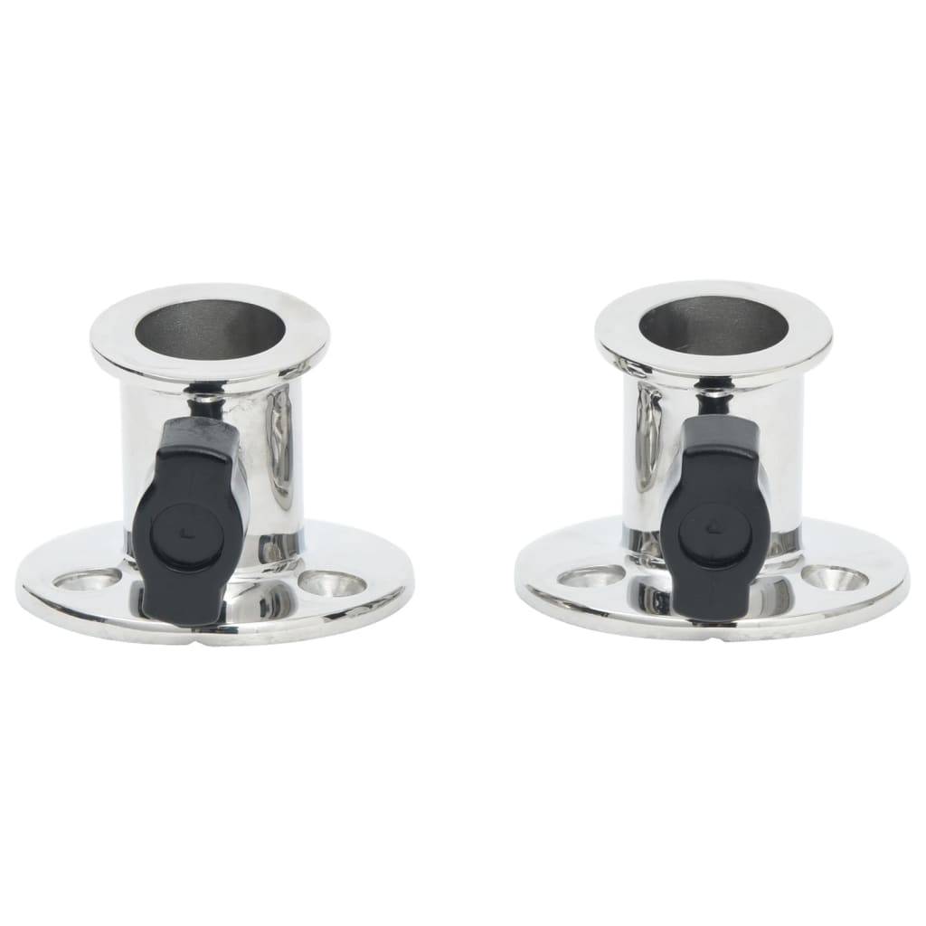 vidaXL Relingfüße 2 Stk. Rund für 26 mm Rohr Edelstahl