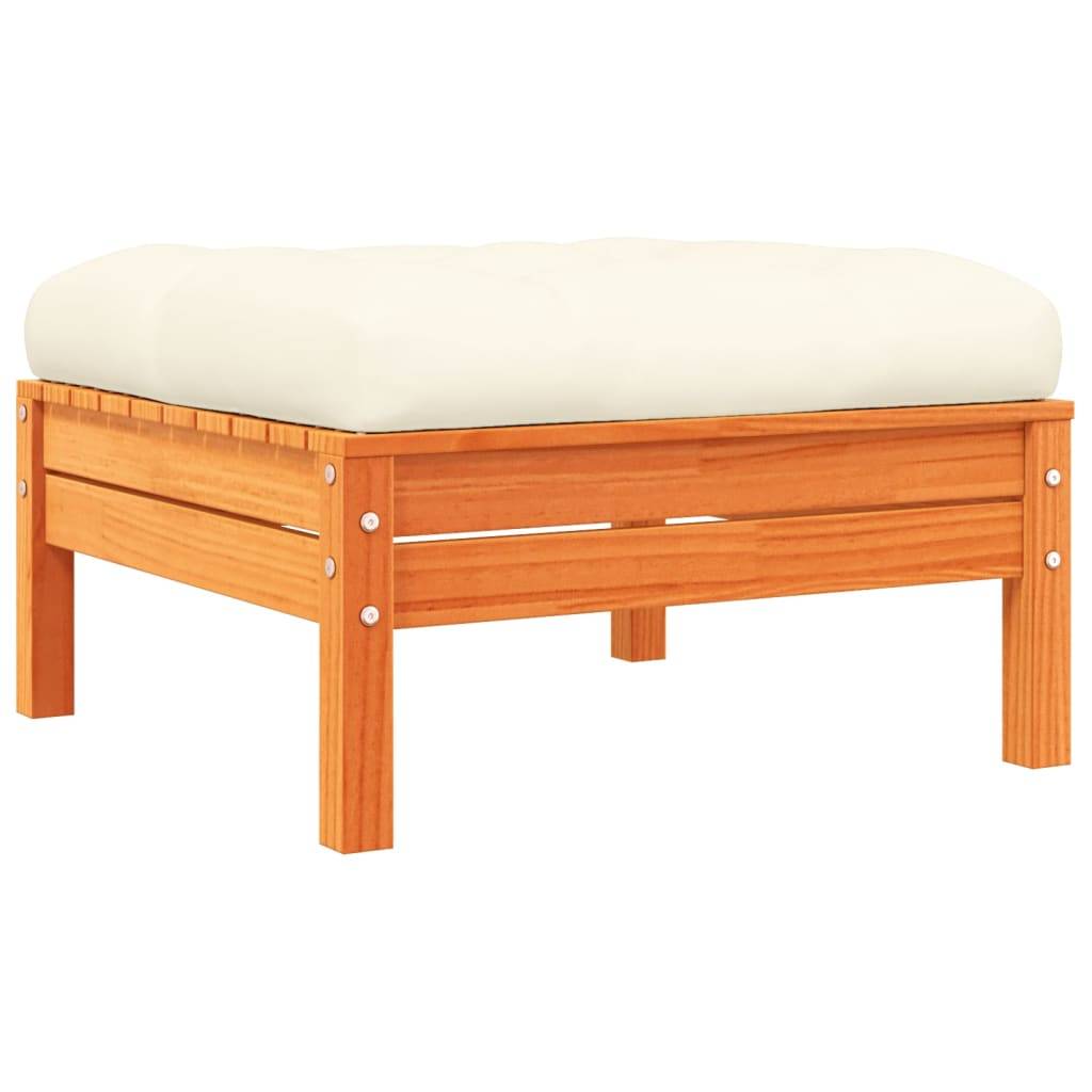 vidaXL 10-tlg. Garten-Sofagarnitur mit Kissen Wachsbraun Kiefernholz