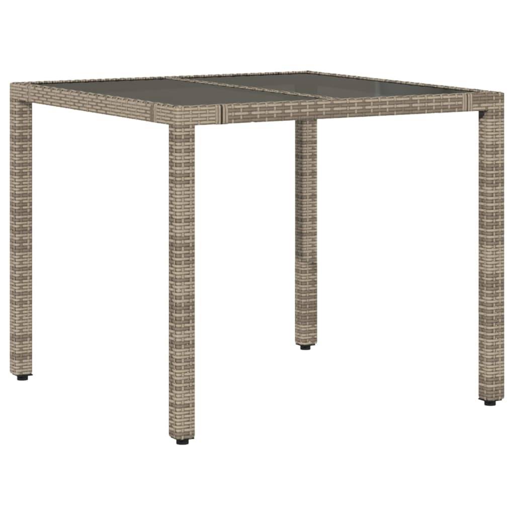 vidaXL 5-tlg. Garten-Essgruppe mit Kissen Grau Poly Rattan
